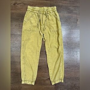 Anthropologie Mustard Jogger Pants